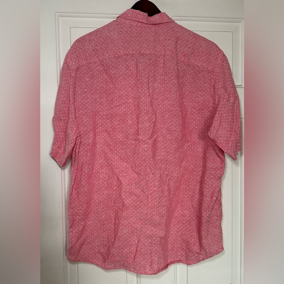 UNTUCKit Shirt 100% Linen Red Pink Short Sleeve Button-Up Mens L Beach. - Picture 4 of 4